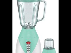 Blender 2 in 1 cu bol de sticla Hausberg HB-7761BL lama din otel inoxidabil, capacitate 1,5L, Bleu